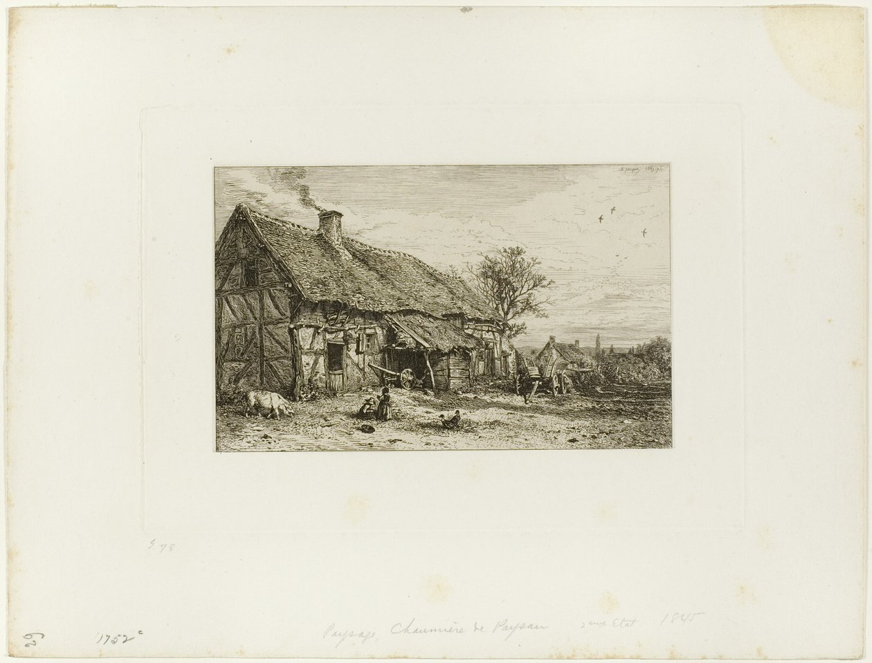 Paisaje con Vivienda Campesina de Charles Emile Jacque