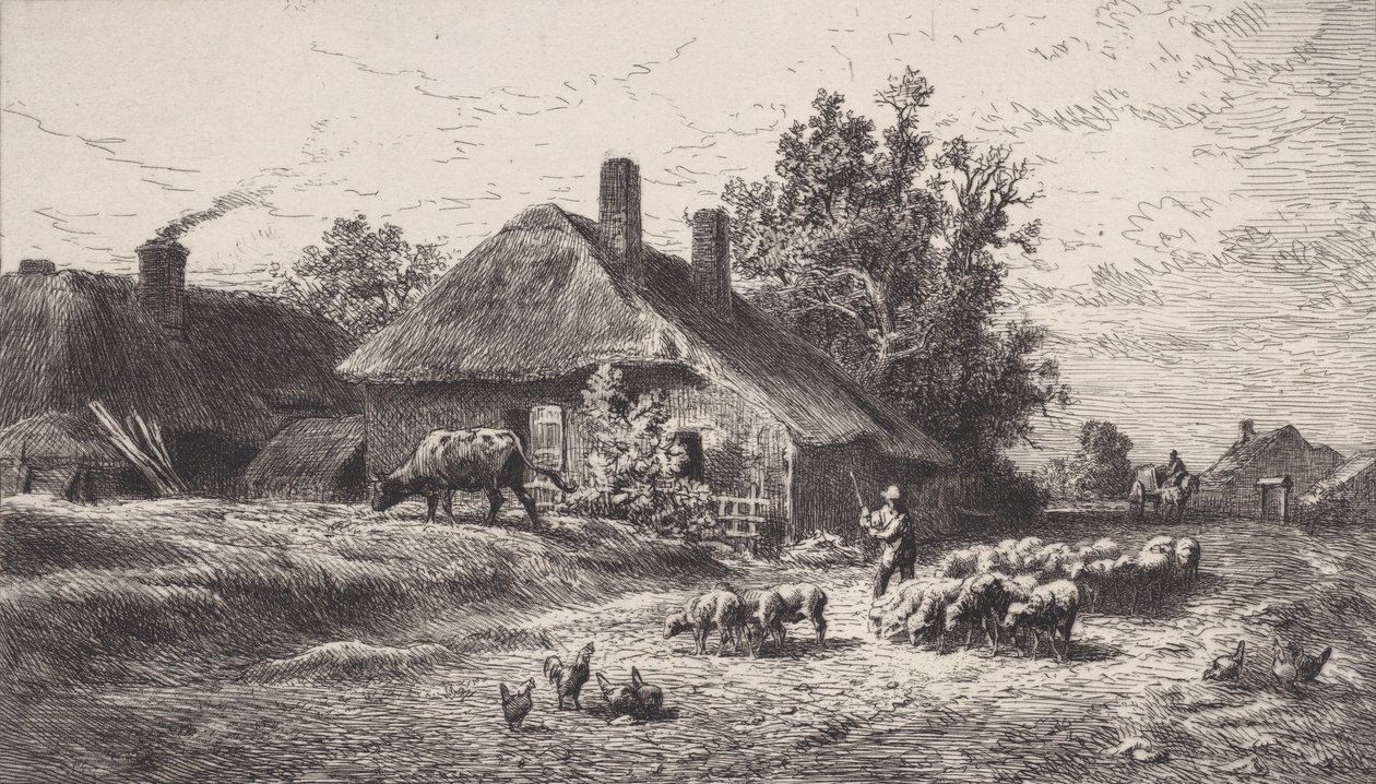 Le Hameau, 1867 de Charles Emile Jacque