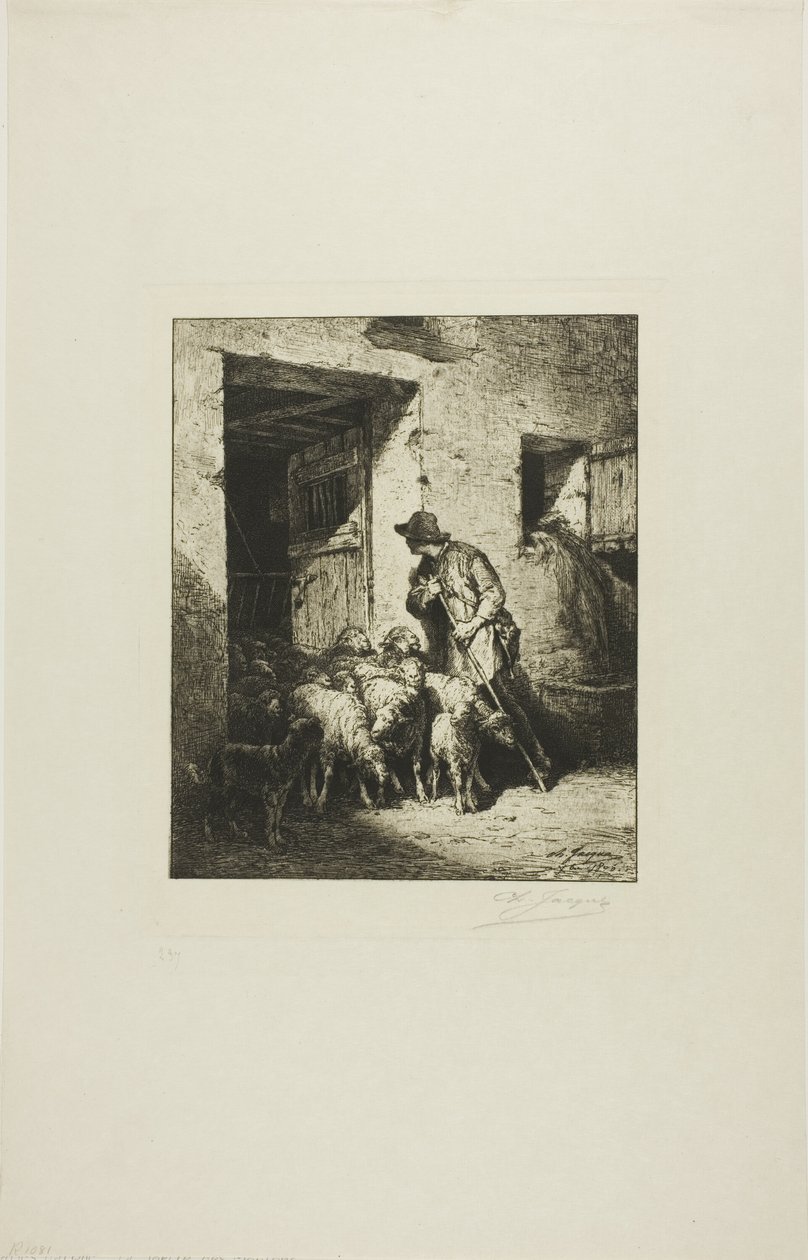 Sacando las ovejas de Charles Emile Jacque