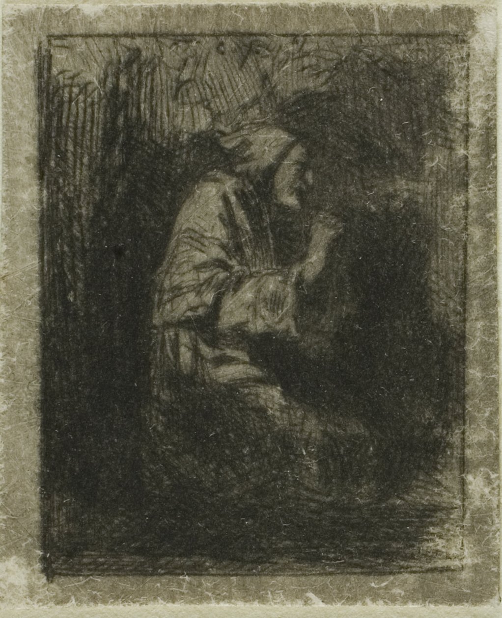 Monje en oración de Charles Emile Jacque