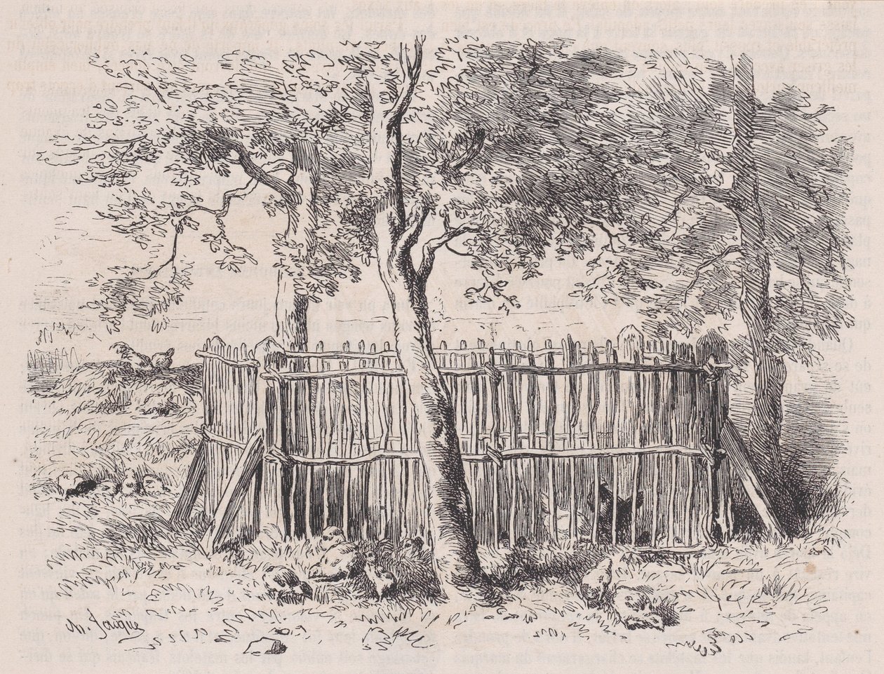 Parque de alumnos, de Magasin Pittoresque, ca. 1852 de Charles Emile Jacque