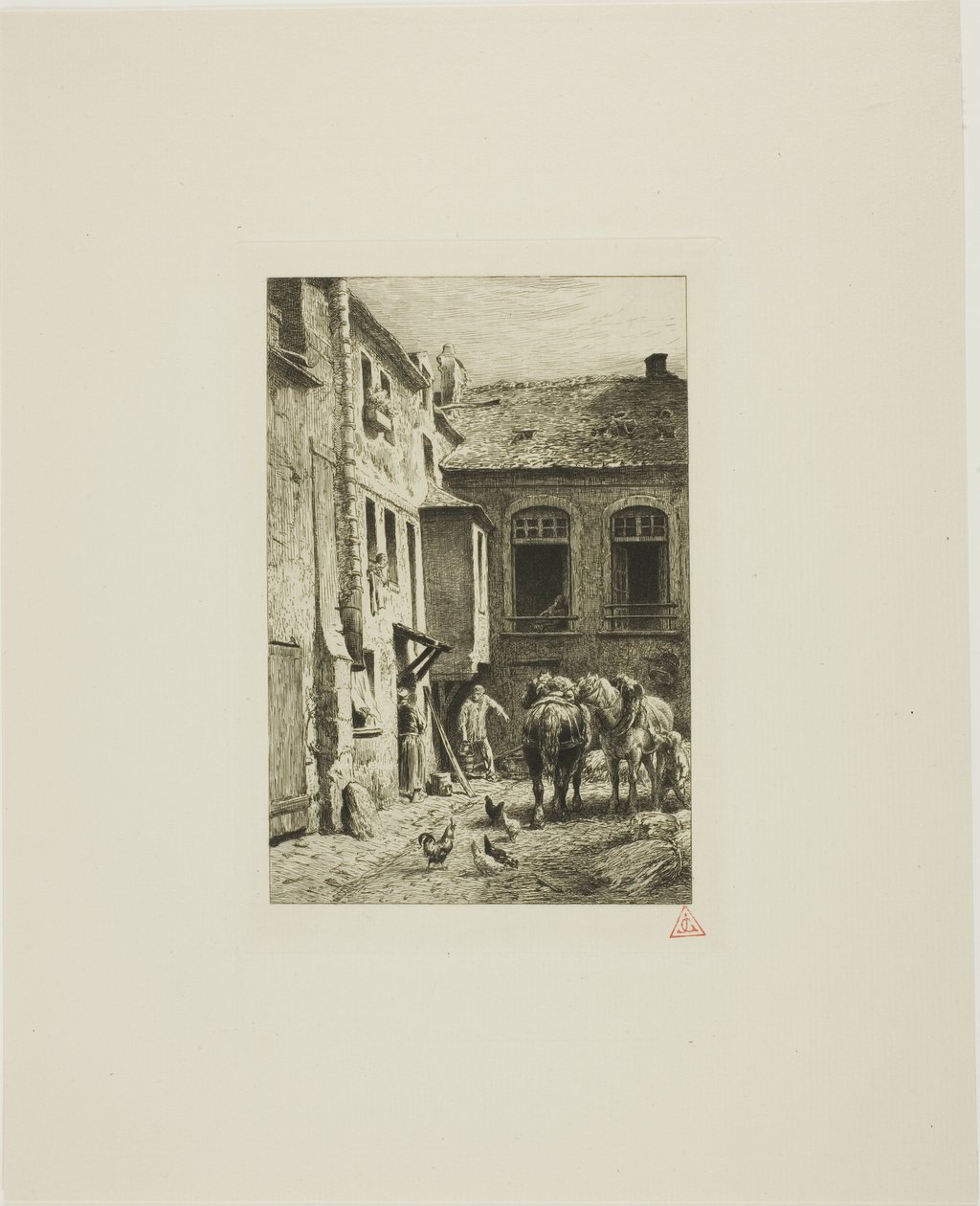 Patio parisino de Charles Emile Jacque