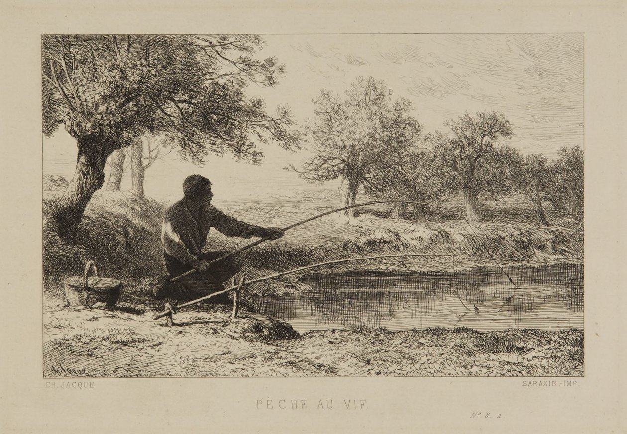 Pesca con cebo vivo de Charles Emile Jacque