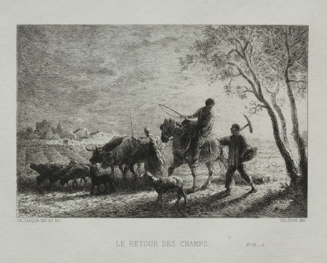 Regresando de los campos de Charles Emile Jacque