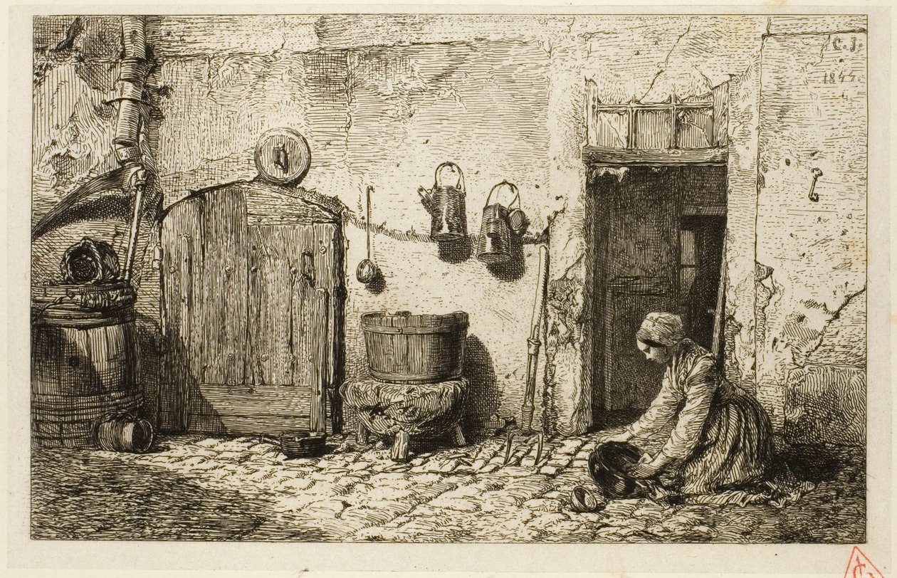 Sirvienta de cocina de Charles Emile Jacque