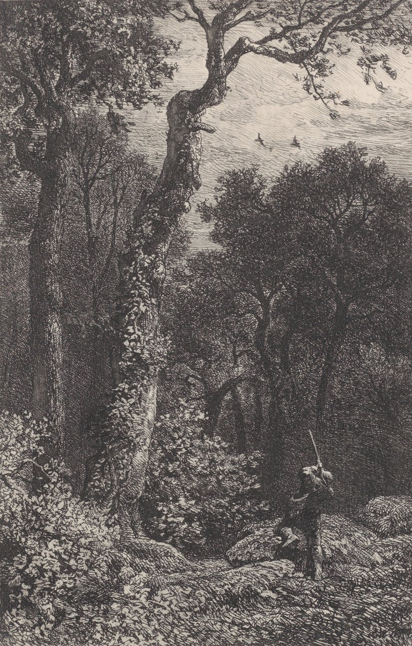 Cazando una becada de Charles Emile Jacque