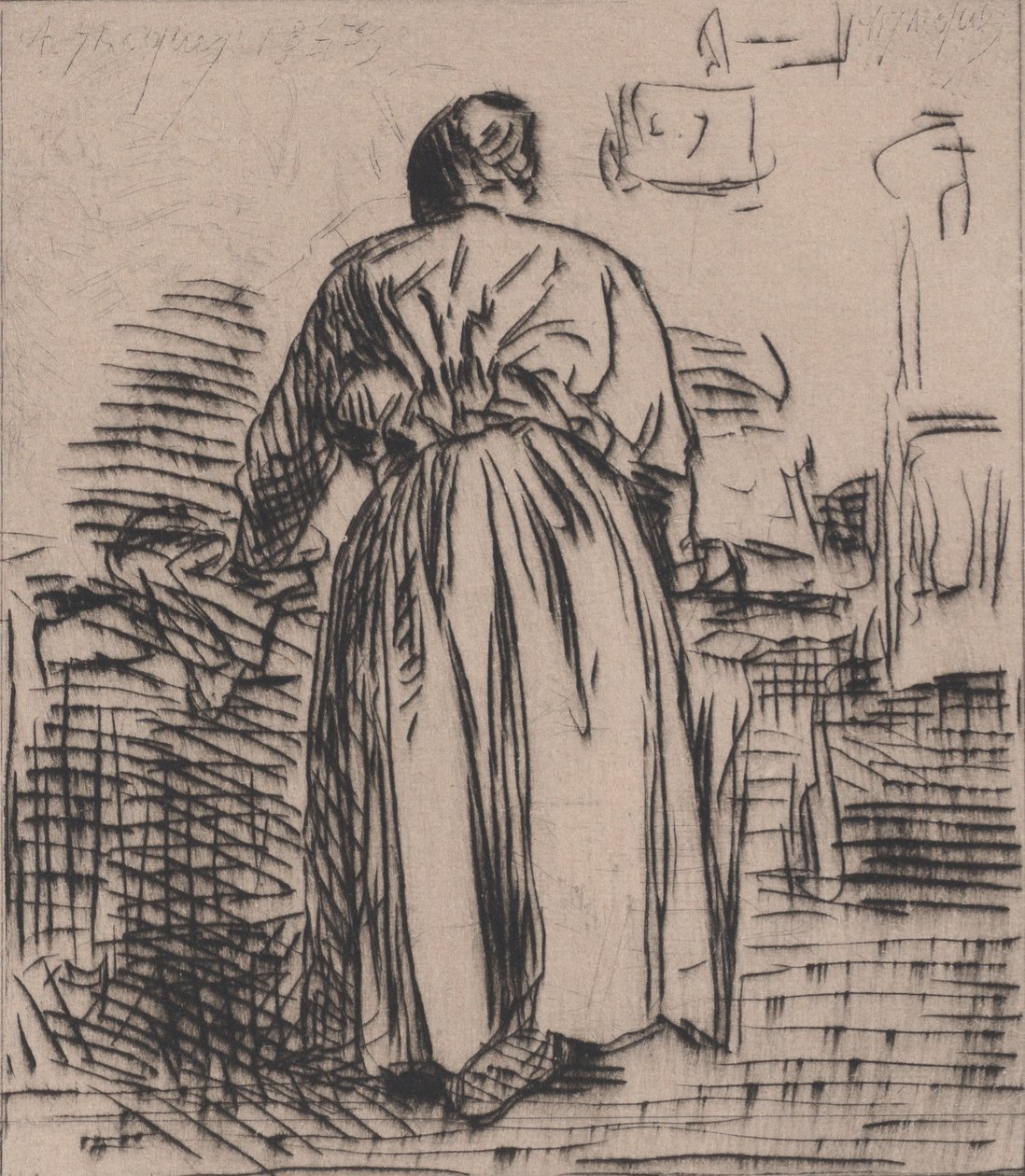 La Mujer que Plancha de Charles Emile Jacque