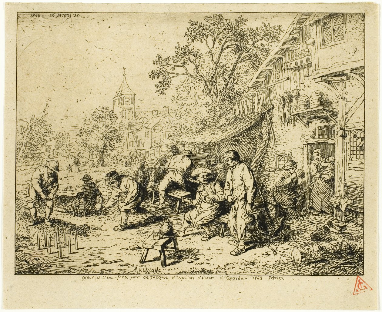 Los jugadores de bolos de Charles Emile Jacque