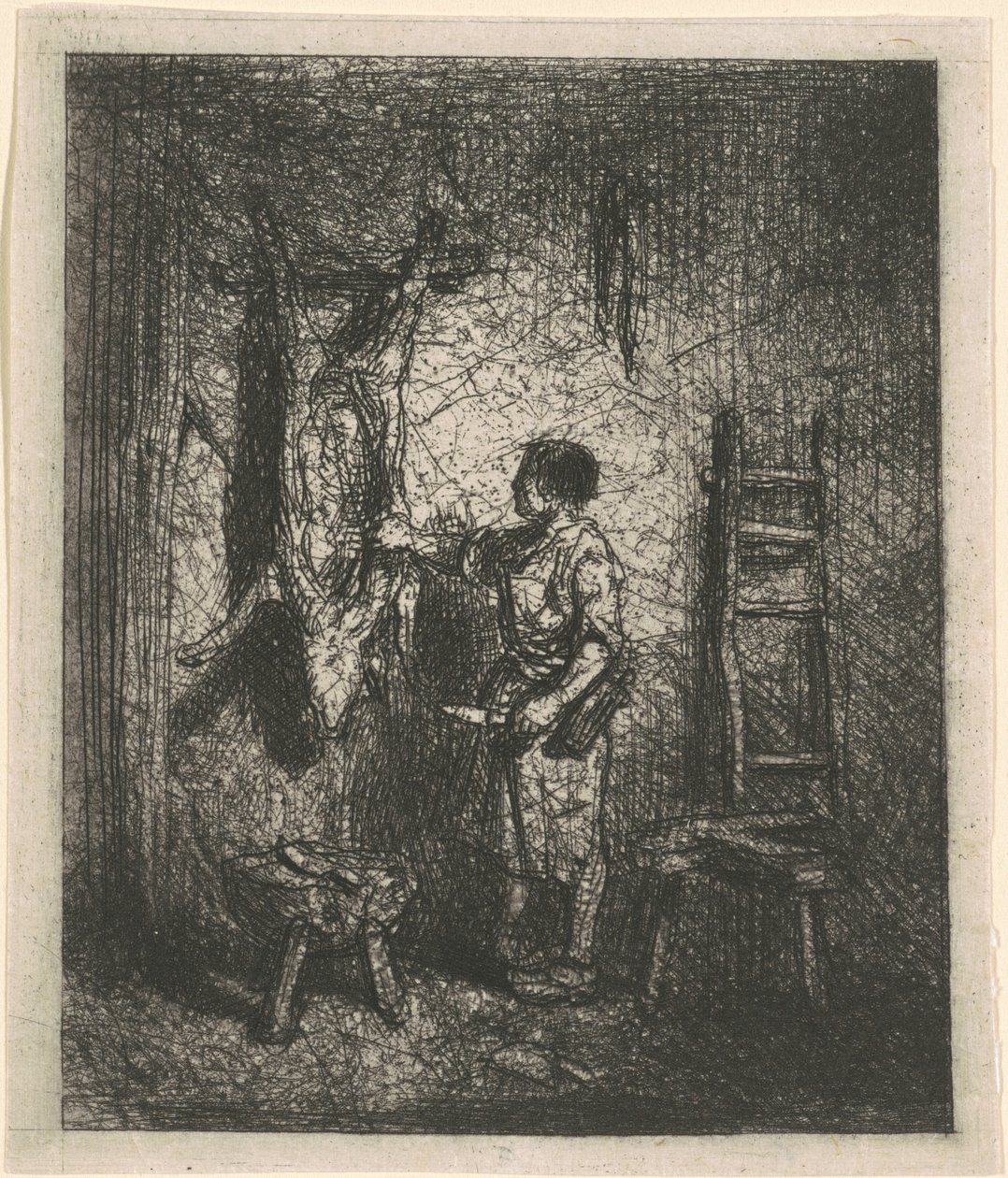 El Carnicero de Cerdos de Charles Emile Jacque