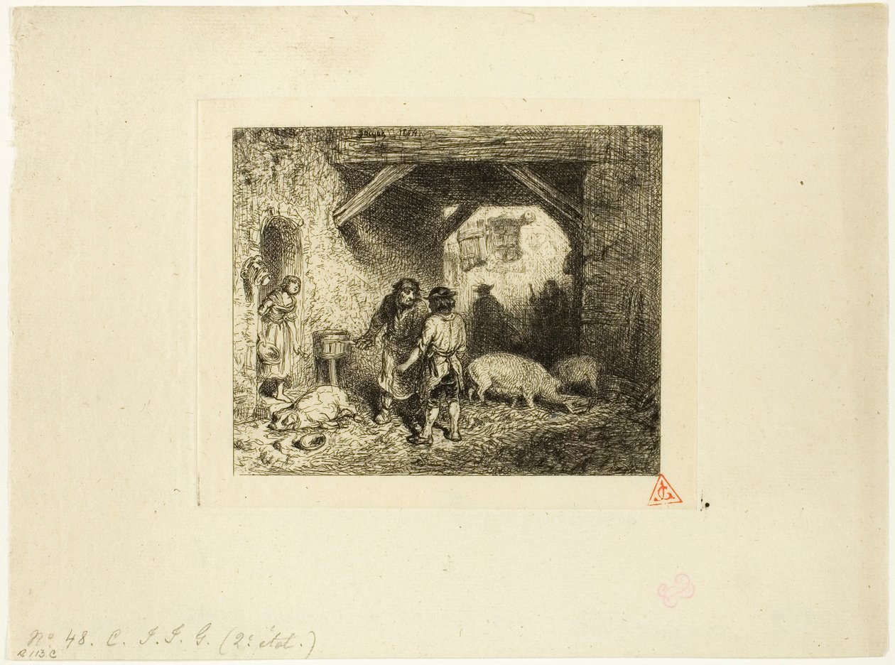 Los matadores de cerdos de Charles Emile Jacque
