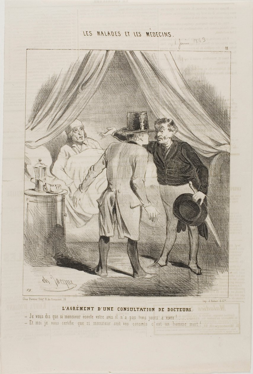 El placer de una consulta médica (lámina 11) de Charles Emile Jacque