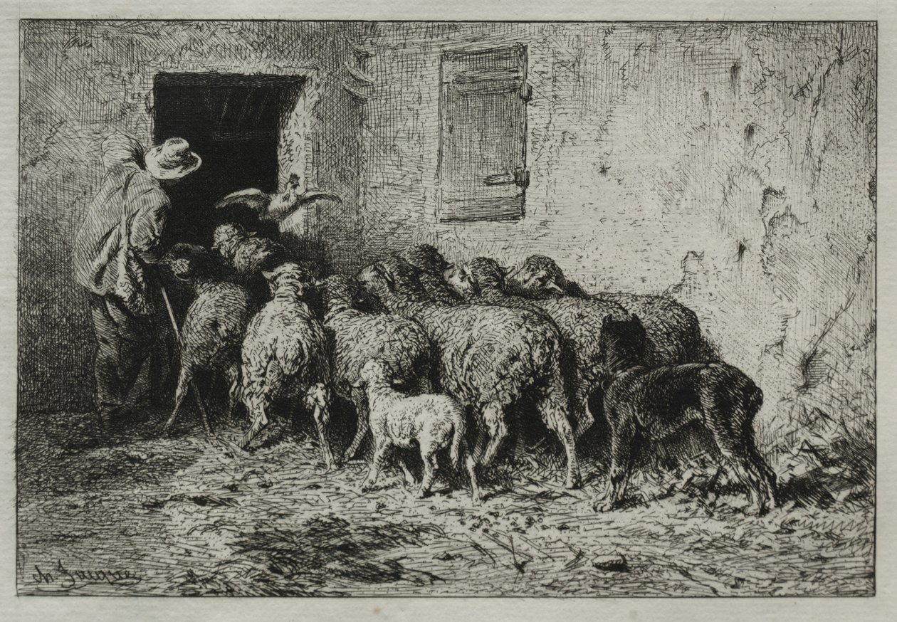 El regreso, 1864 de Charles Emile Jacque