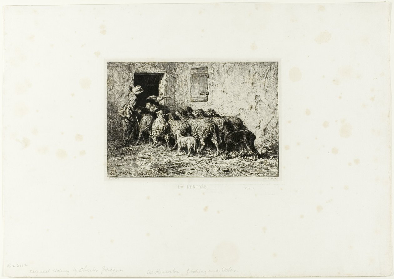 Las ovejas regresando a casa de Charles Emile Jacque