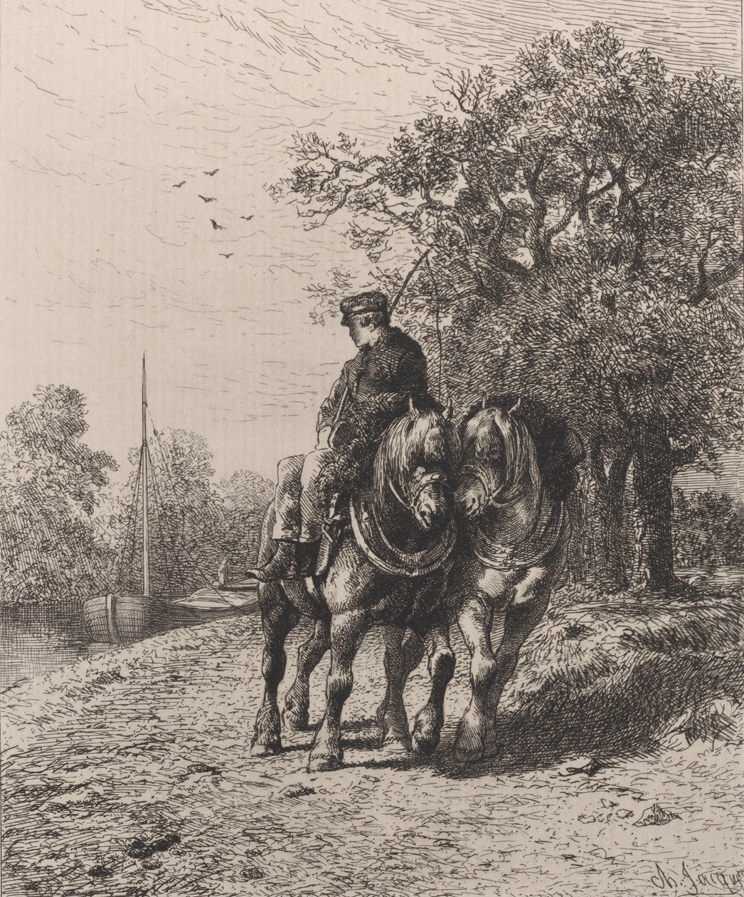Camino de sirga, 1864 de Charles Emile Jacque
