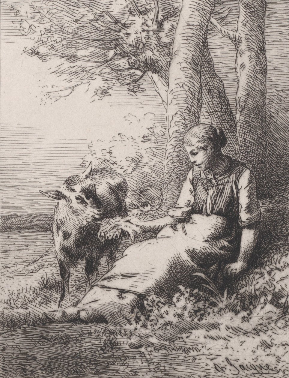 Una Amistad, 1867 de Charles Emile Jacque