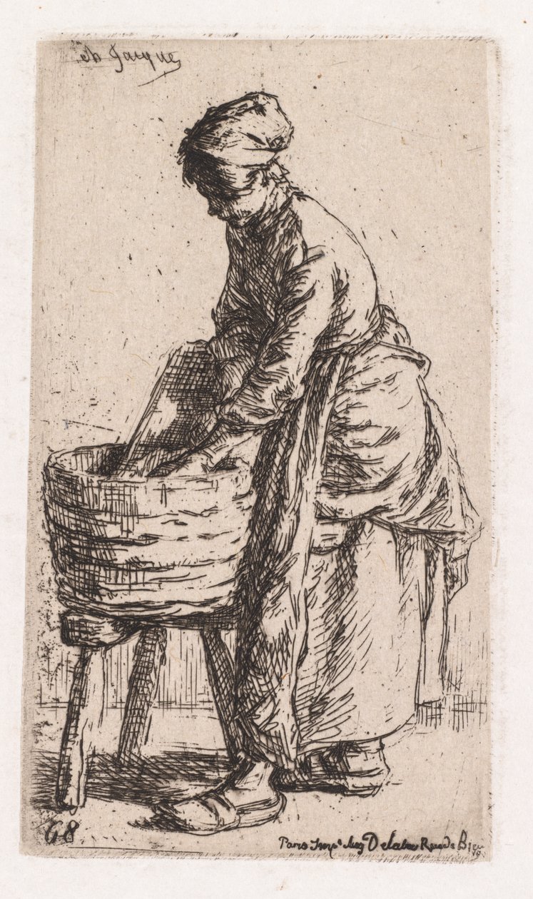Lavandera de Charles Emile Jacque