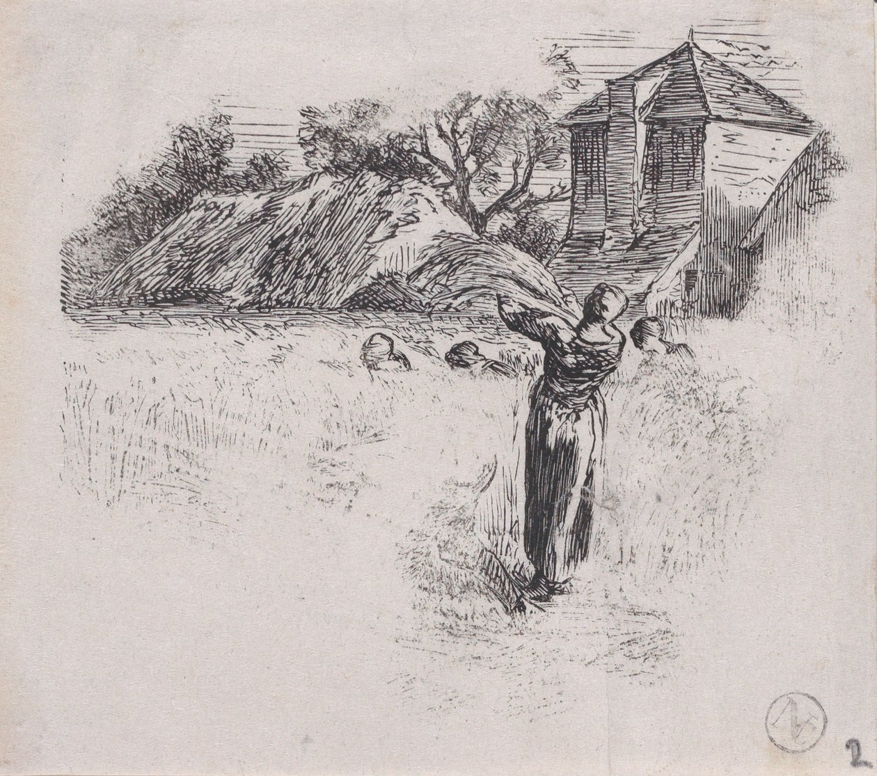 Mujer llevando un haz, ca. 1853 de Charles Emile Jacque