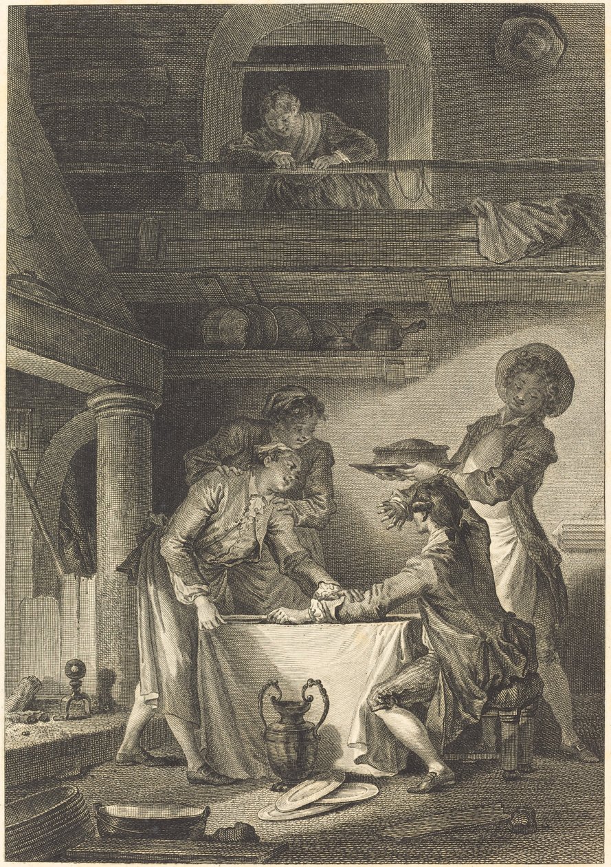 El paté de anguilas de Charles Emmanuel Patas after Jean Honoré Fragonard