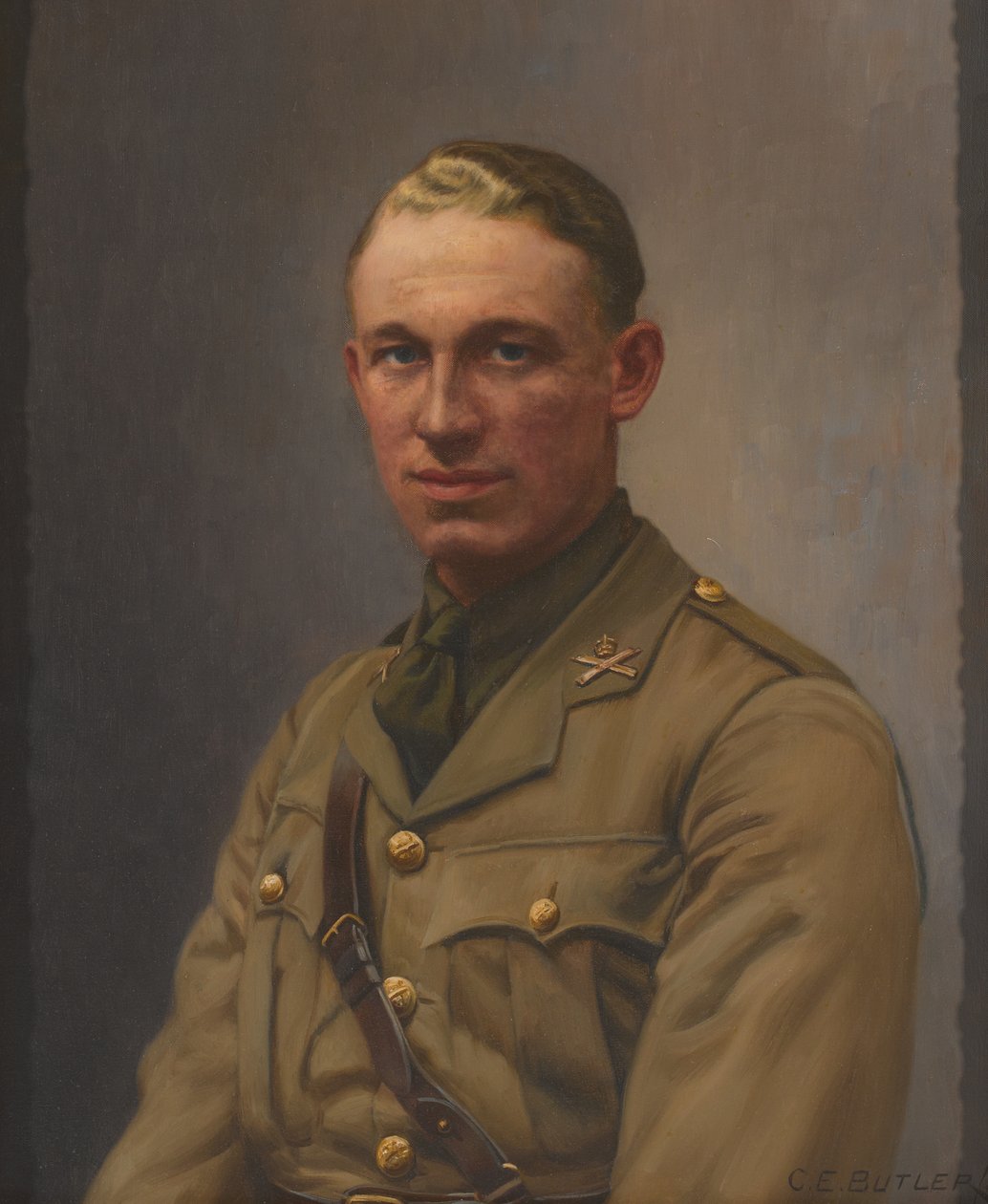 Teniente A L Bobby, Cuerpo de Ametralladoras y el Regimiento de Middlesex, circa 1917 de Charles Ernest Butler