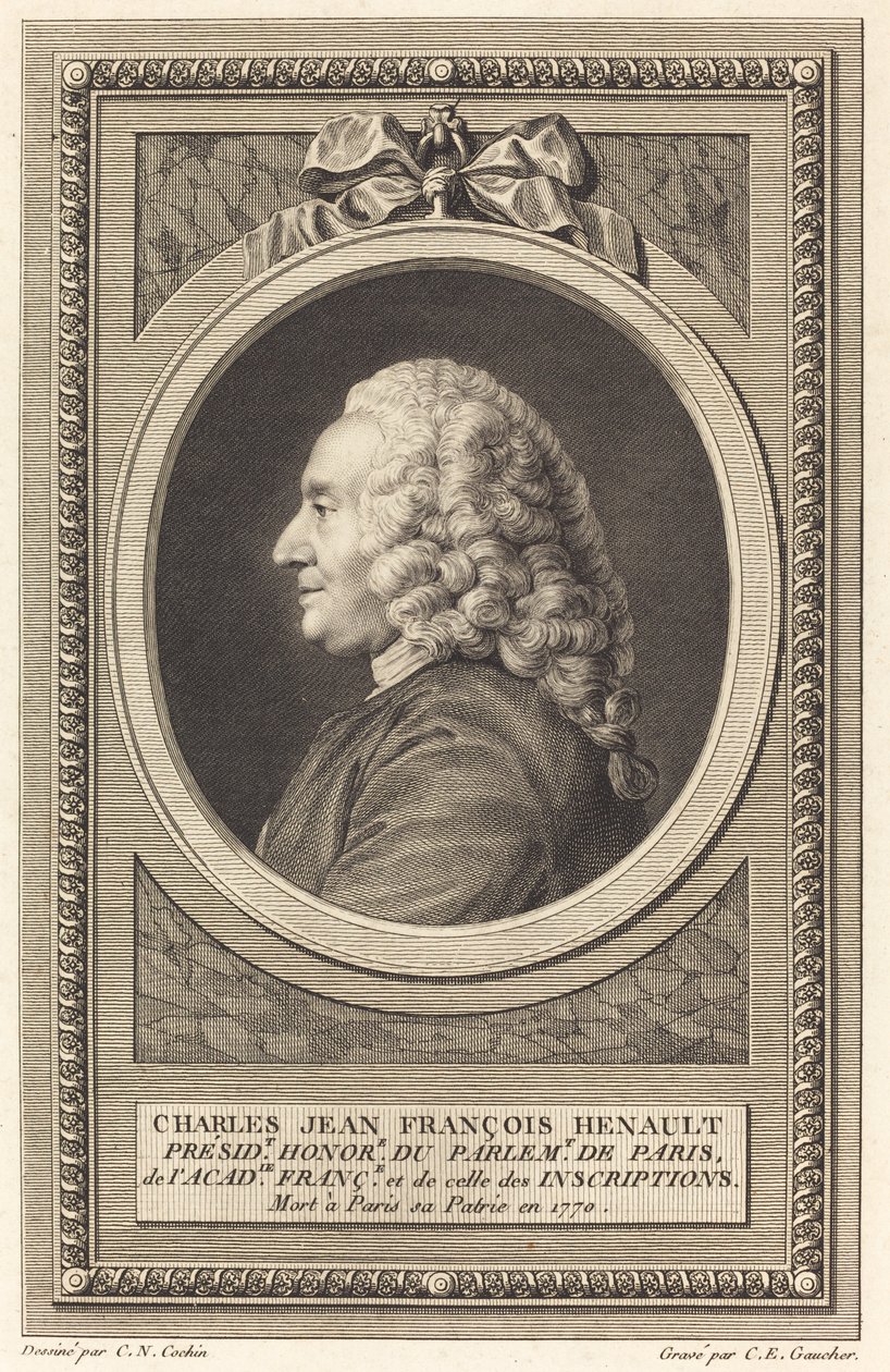 Charles Jean Francois Henault de Charles Etienne Gaucher after Charles Nicolas Cochin II