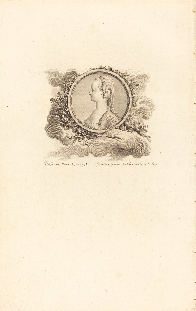 María Antonieta de Charles Etienne Gaucher after Jean Michel Moreau