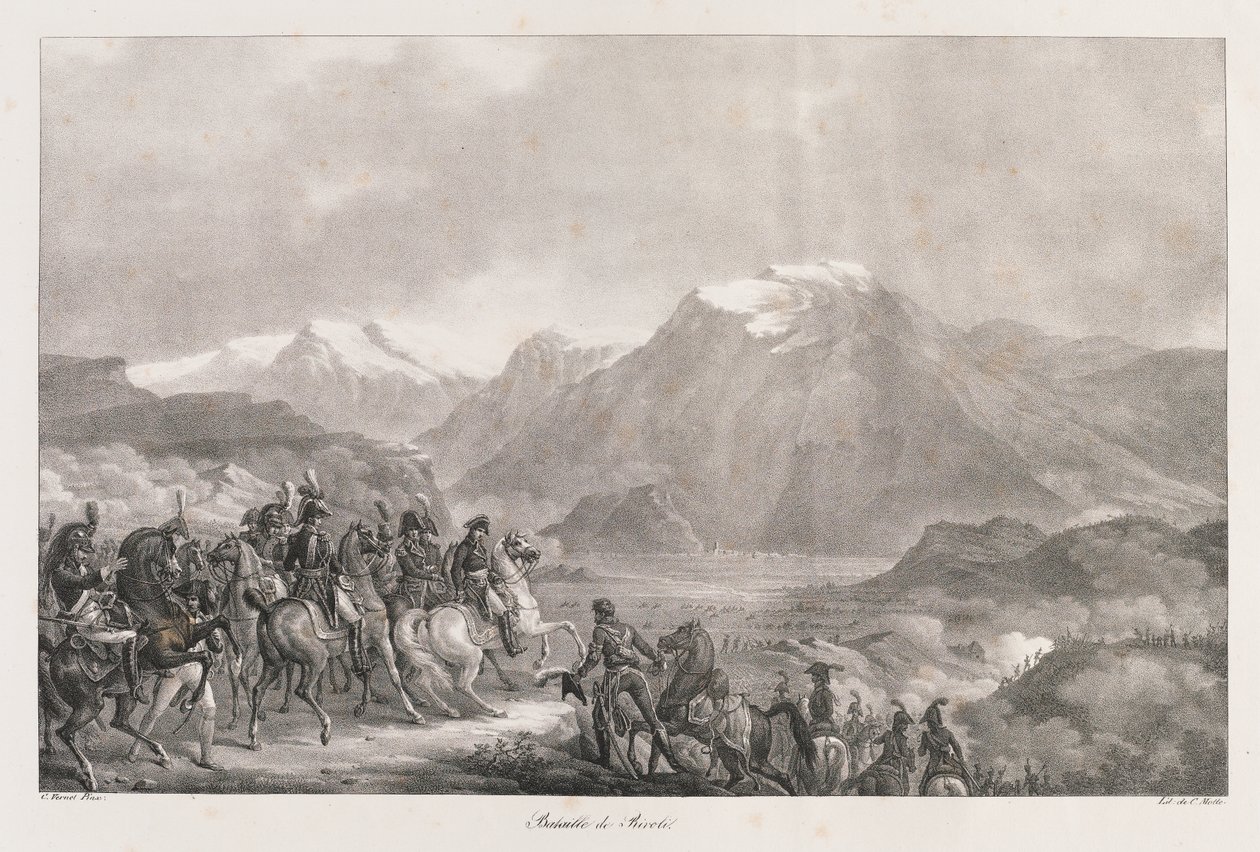 Batalla de Rivoli, principios del siglo XIX de Charles Etienne Pierre Motte