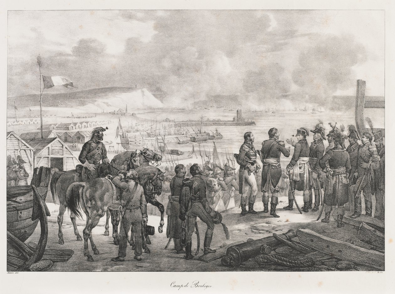Campamento en Boulogne, principios del siglo XIX de Charles Etienne Pierre Motte