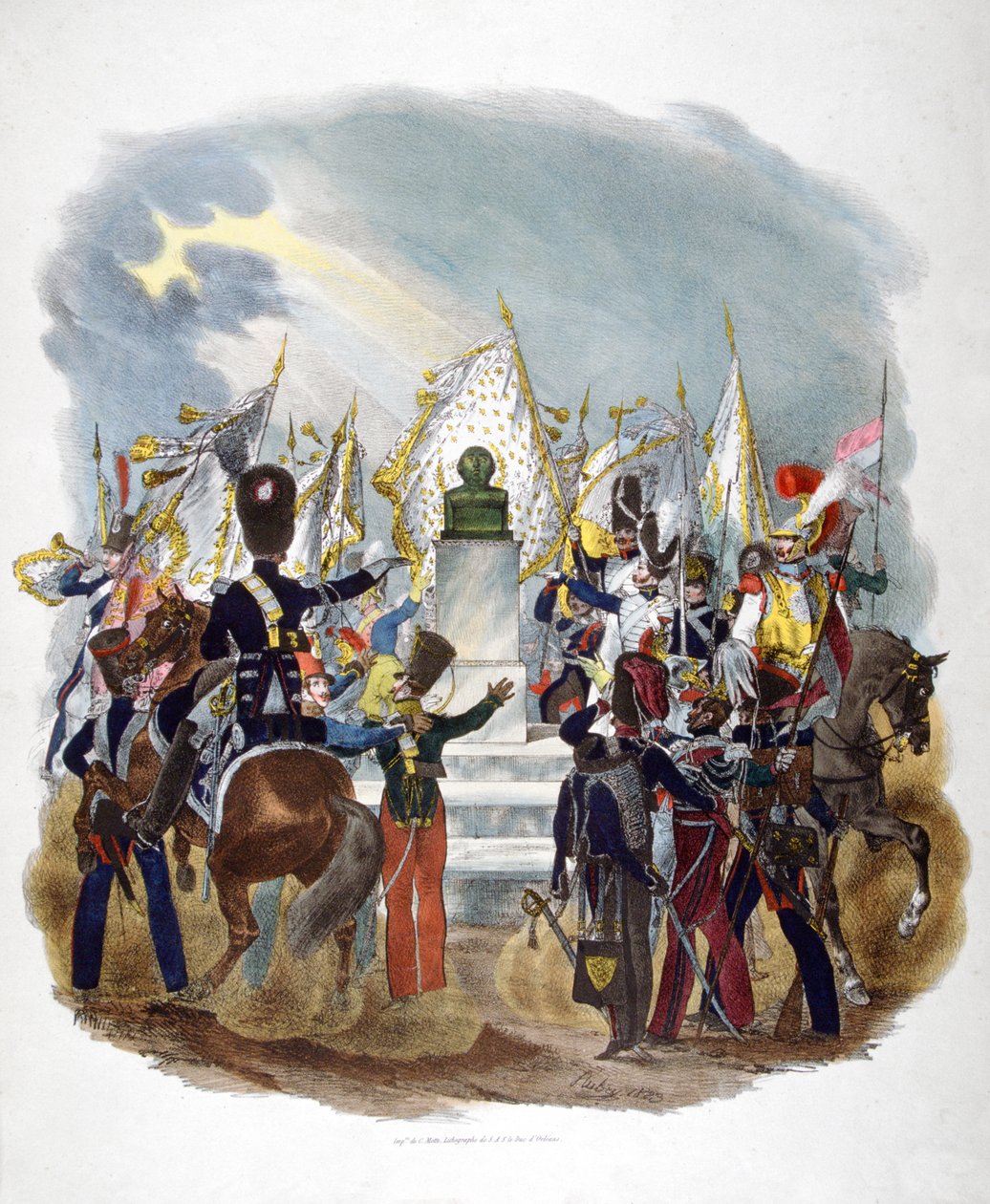 Diferentes uniformes y regimientos del ejército francés, 1823 de Charles Etienne Pierre Motte