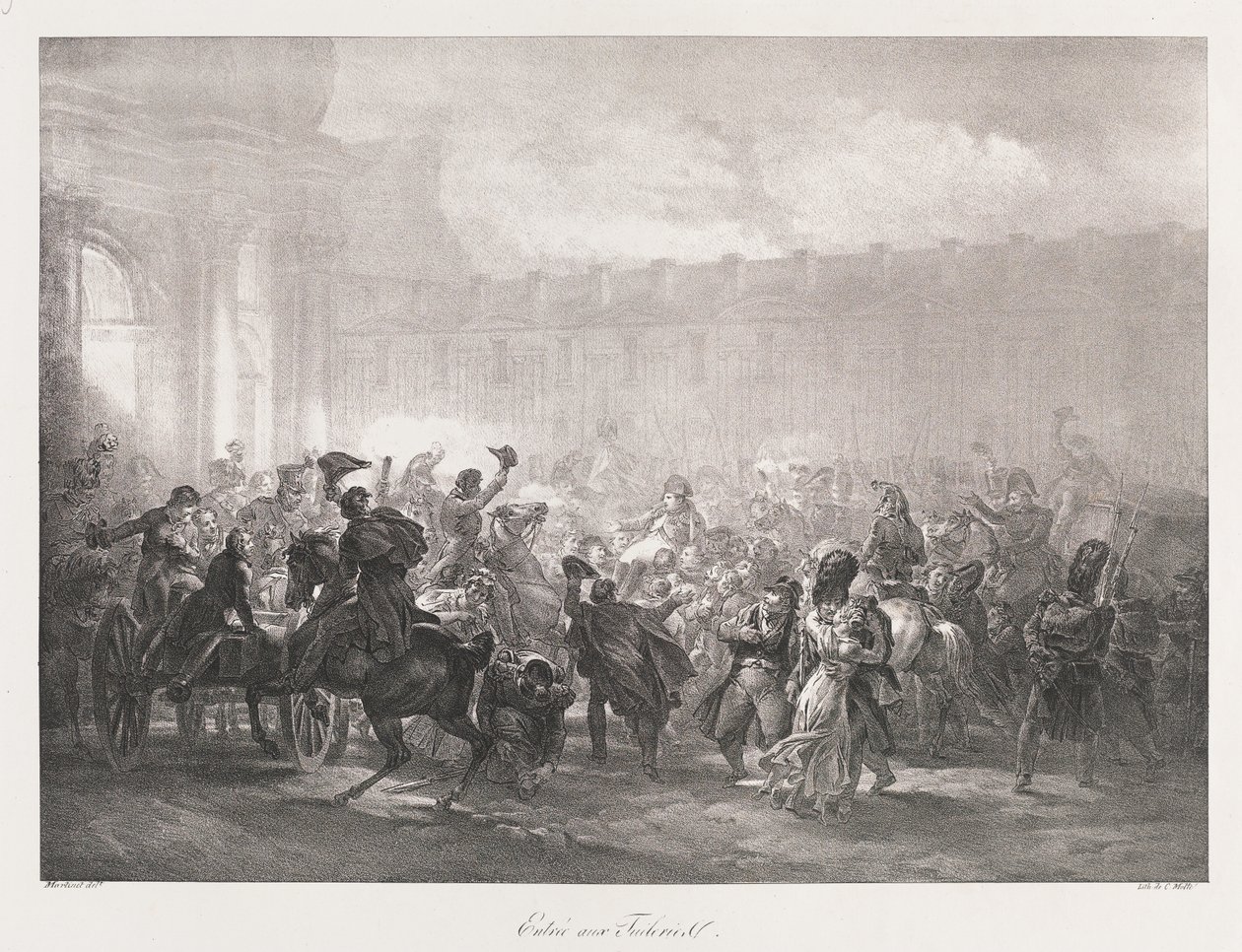 Entrada de las Tullerías, principios del siglo XIX de Charles Etienne Pierre Motte