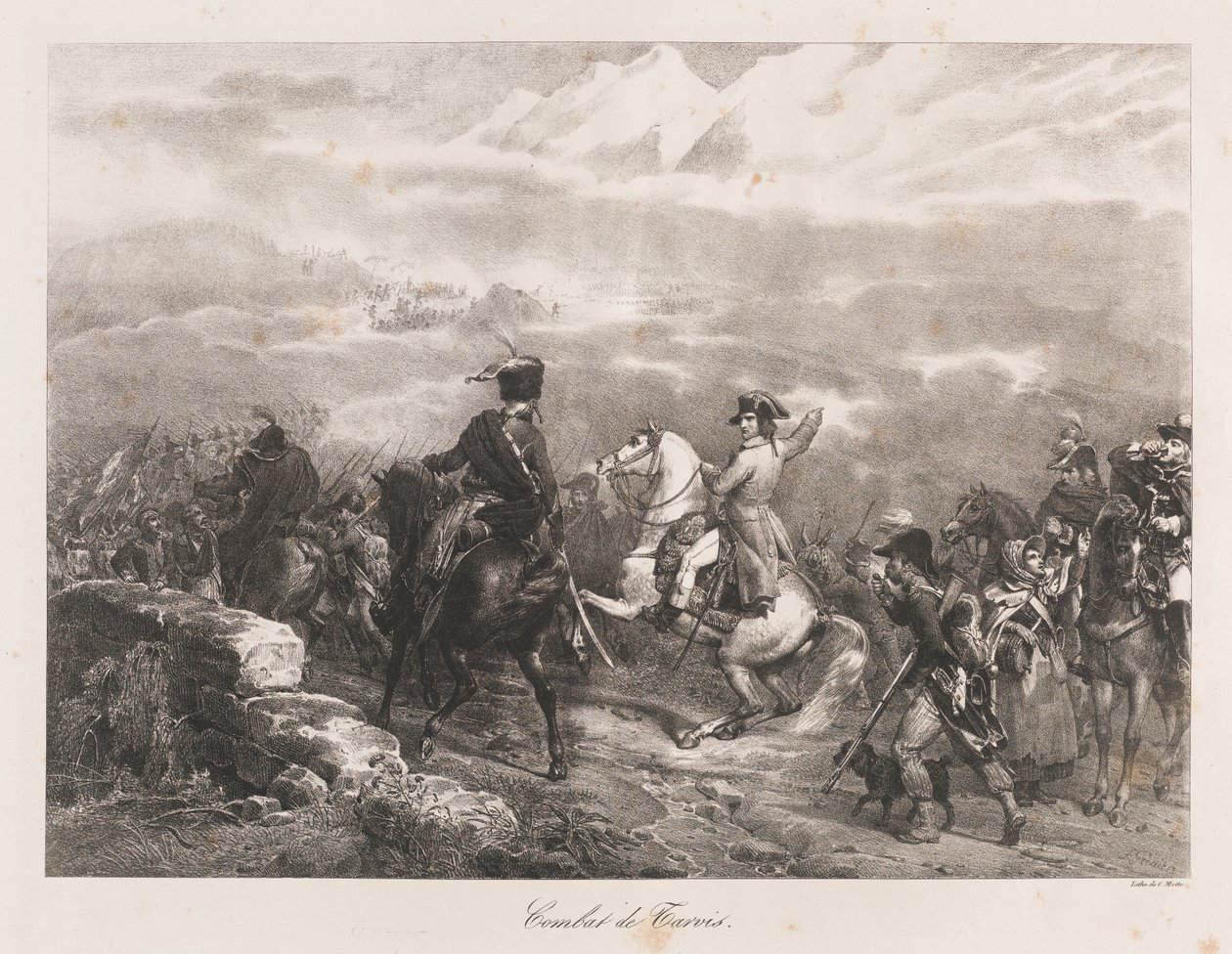 Lucha de Tarvis, principios del siglo XIX de Charles Etienne Pierre Motte