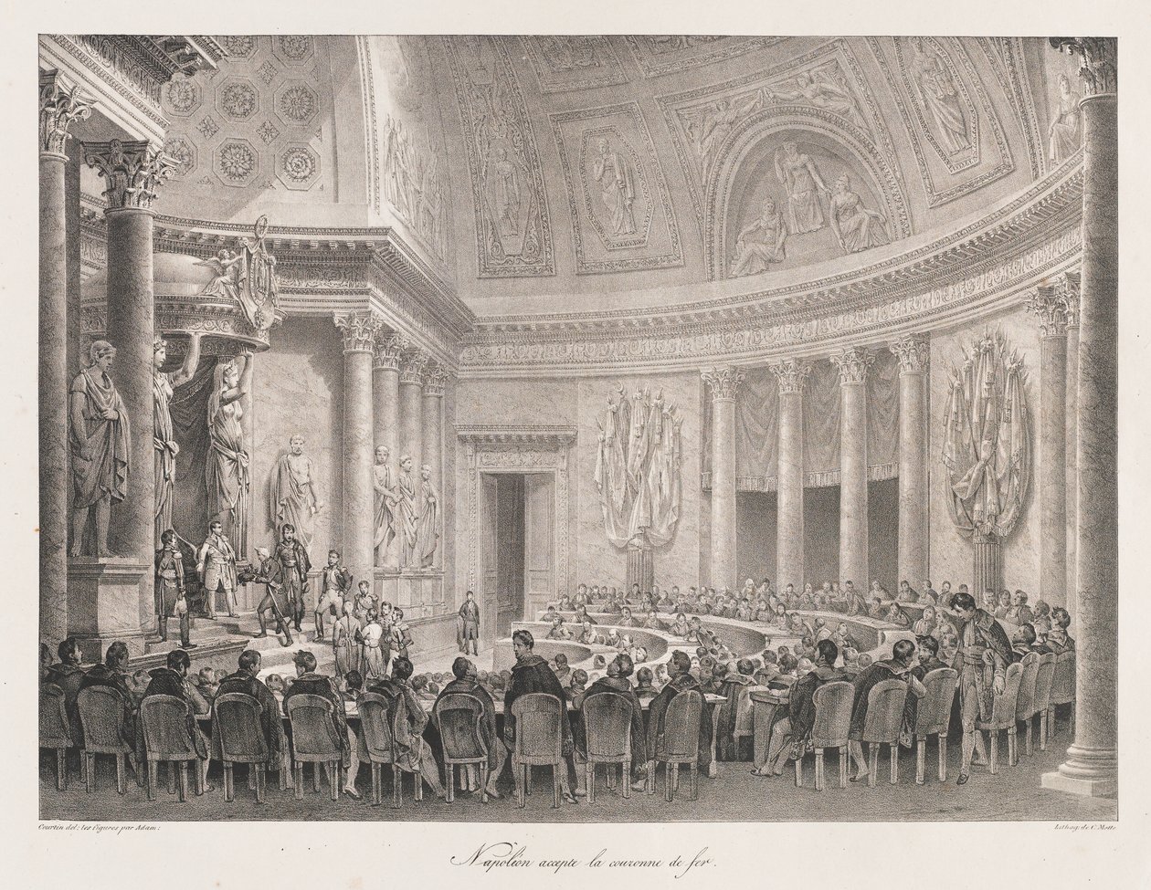 Napoleón aceptando la Cruz de Hierro, principios del siglo XIX de Charles Etienne Pierre Motte