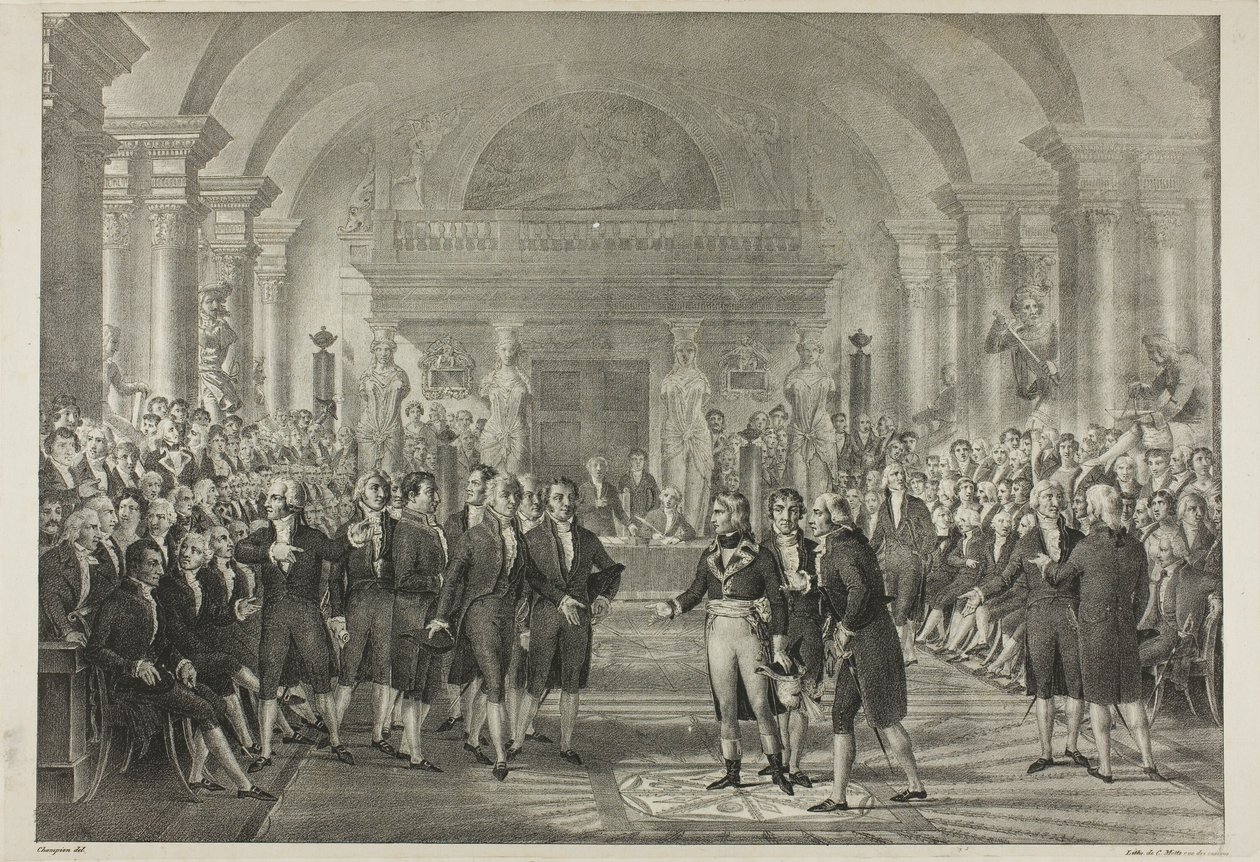 Napoleón en la Cámara de Diputados, de la Vida Política y Militar de Napoleón de Charles Etienne Pierre Motte