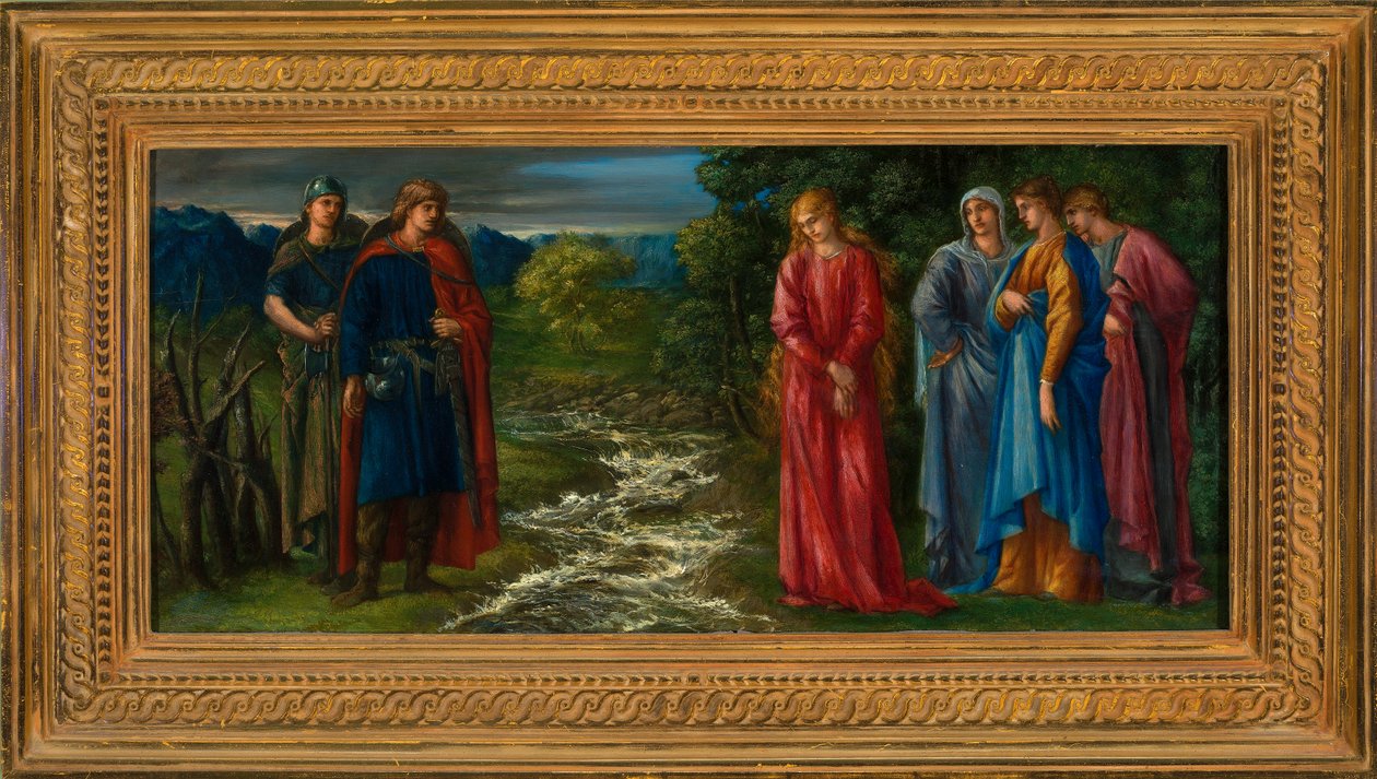Helga y Gunnlaug (óleo sobre lienzo) de Charles Fairfax Murray