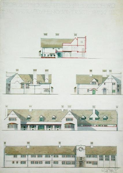 Casa propuesta en Higham Woodford, Essex para Lady Henry Somerset de Charles Francis Annesley Voysey