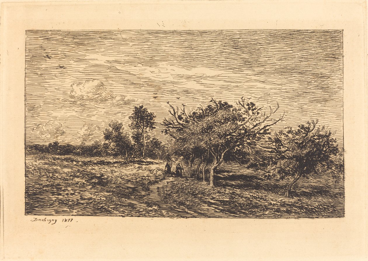 Manzanos en Auvers (Pommiers à Auvers) de Charles Francois Daubigny