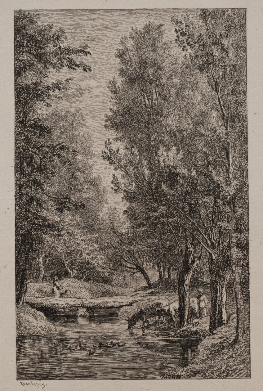 Arroyo en el Val Mondois, c. 1862 de Charles Francois Daubigny