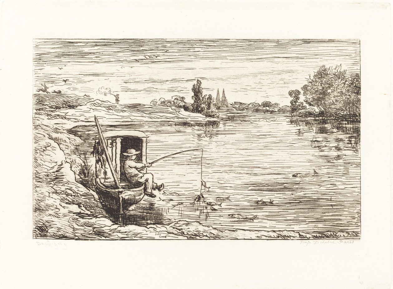 Grumete pescando de Charles Francois Daubigny