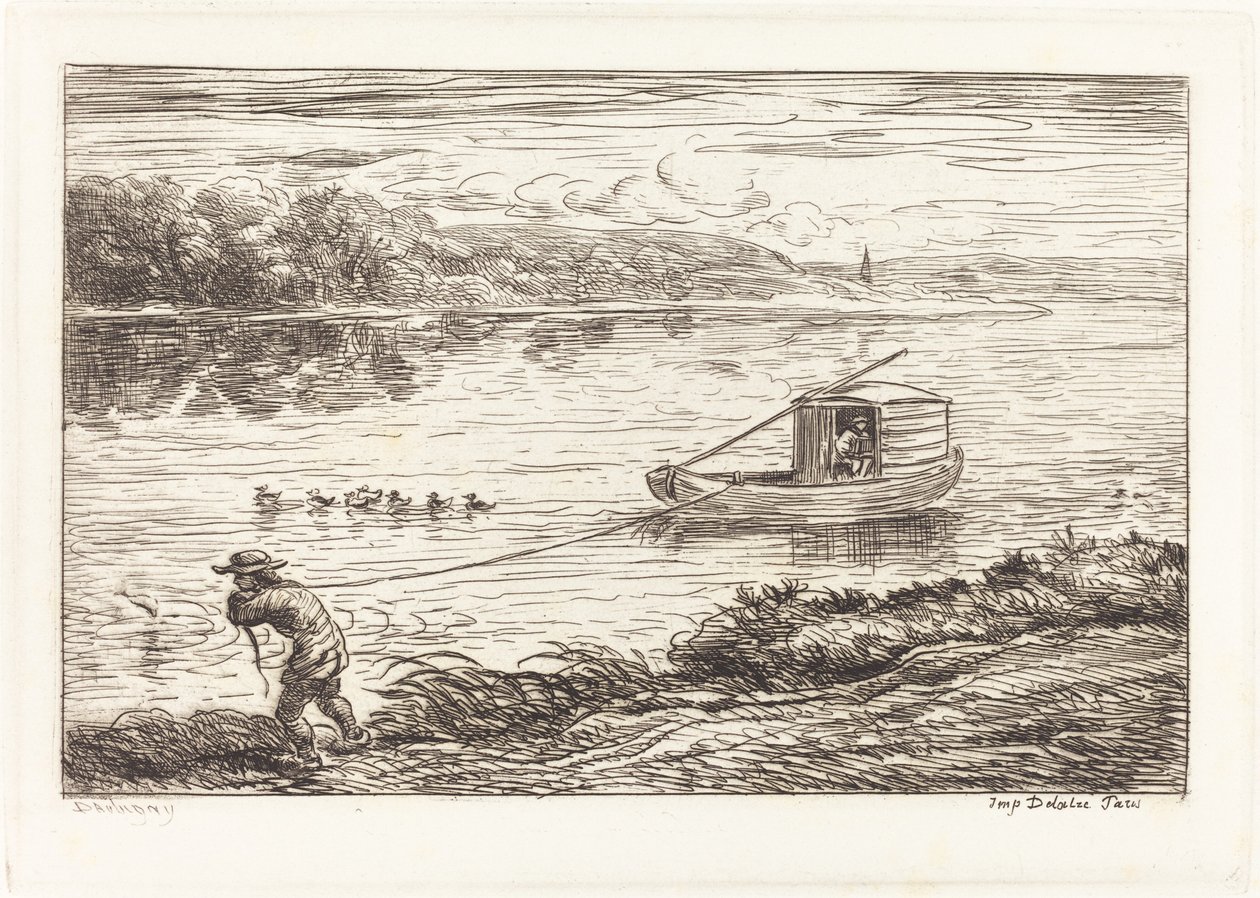 Grumete tirando de la cuerda de Charles Francois Daubigny