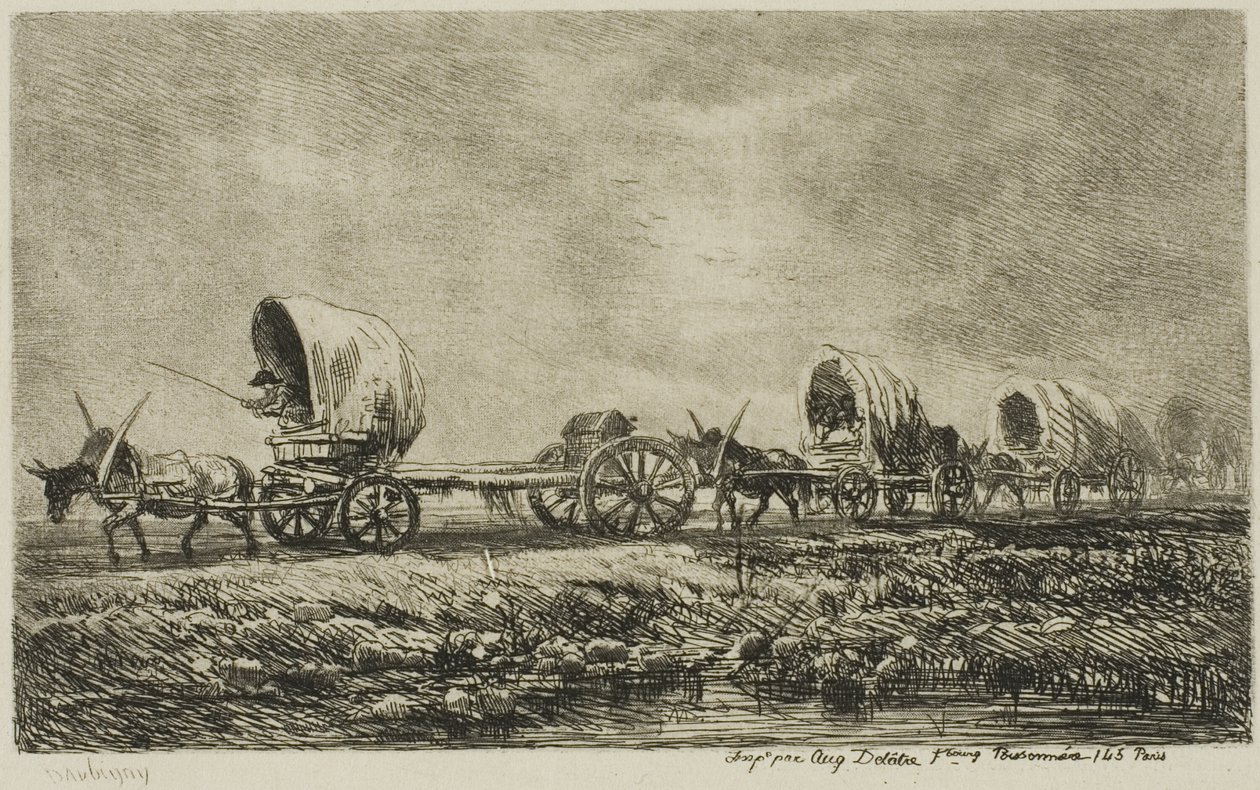 Carretas Cubiertas (Recuerdo del Morvan) de Charles Francois Daubigny