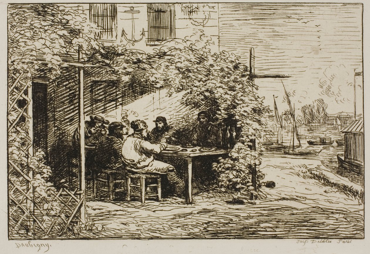 Desayuno de partida en Asnières de Charles Francois Daubigny