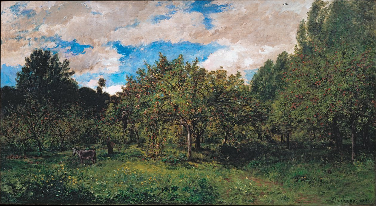 Huerto francés en época de cosecha (Le verger) de Charles Francois Daubigny