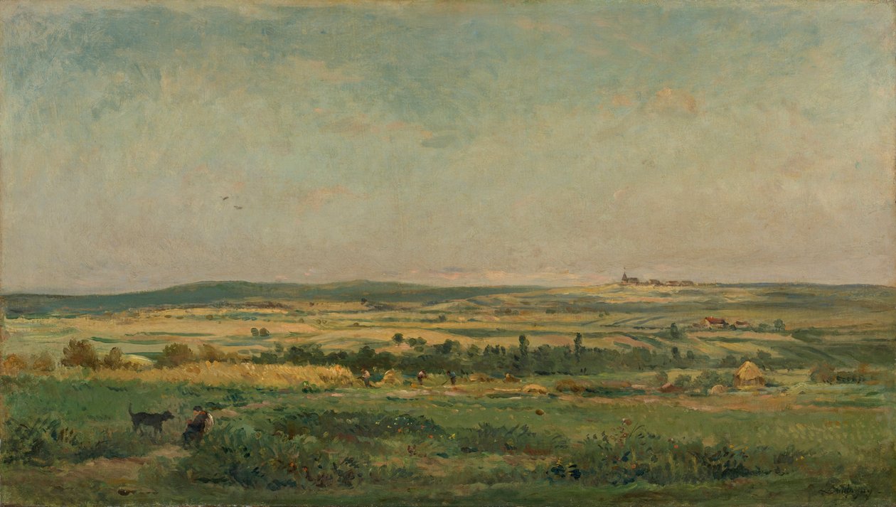 cosecha de granos de Charles Francois Daubigny