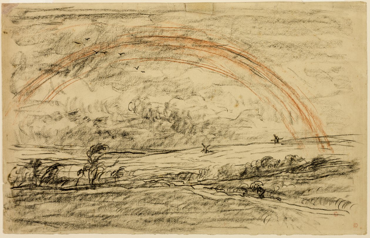 Paisaje con un arco iris de Charles Francois Daubigny