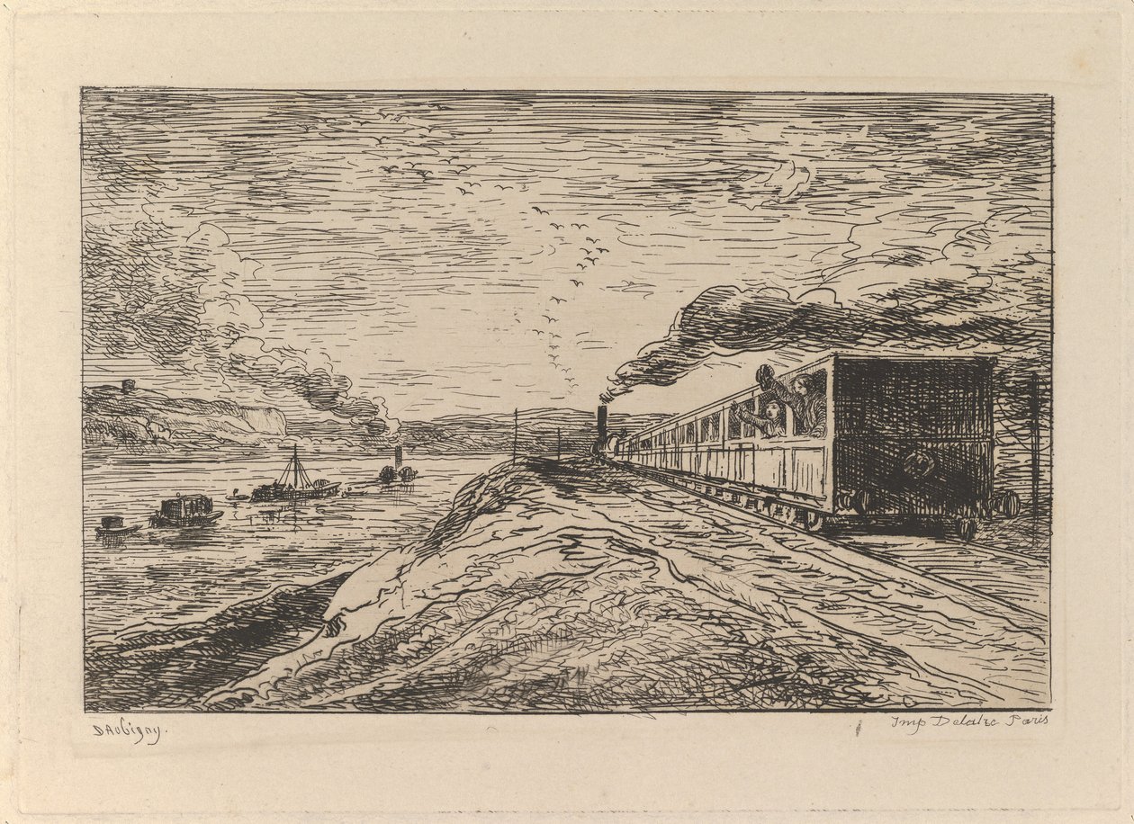 Le Départ Le Retour, de Le Voyage en bateau, 1861 de Charles Francois Daubigny