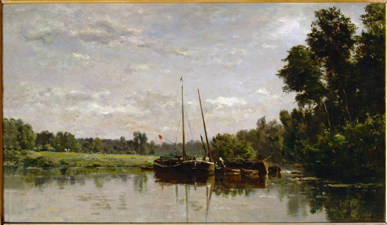 Les peniches - las barcazas ... de Charles Francois Daubigny