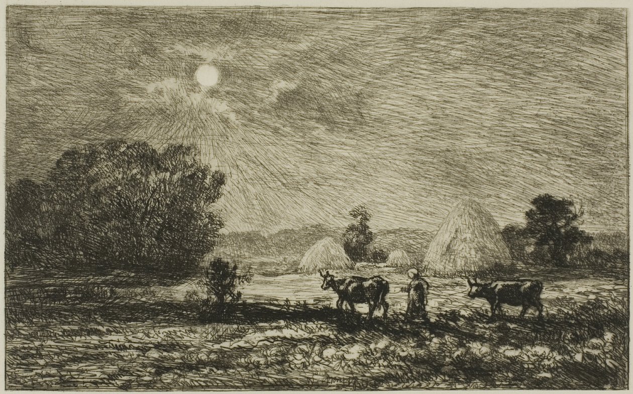 Luz de luna en Valmondois de Charles Francois Daubigny