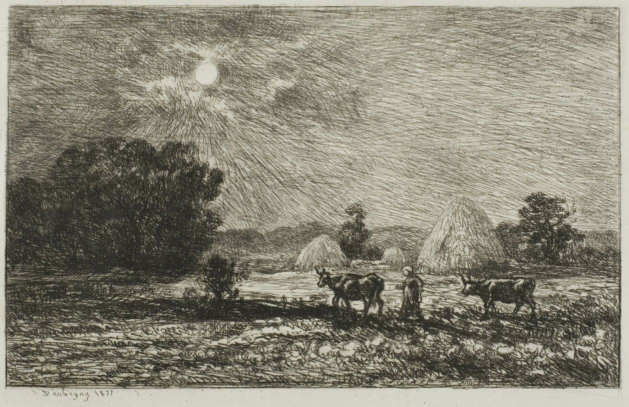 Luz de luna en Valmondois de Charles Francois Daubigny