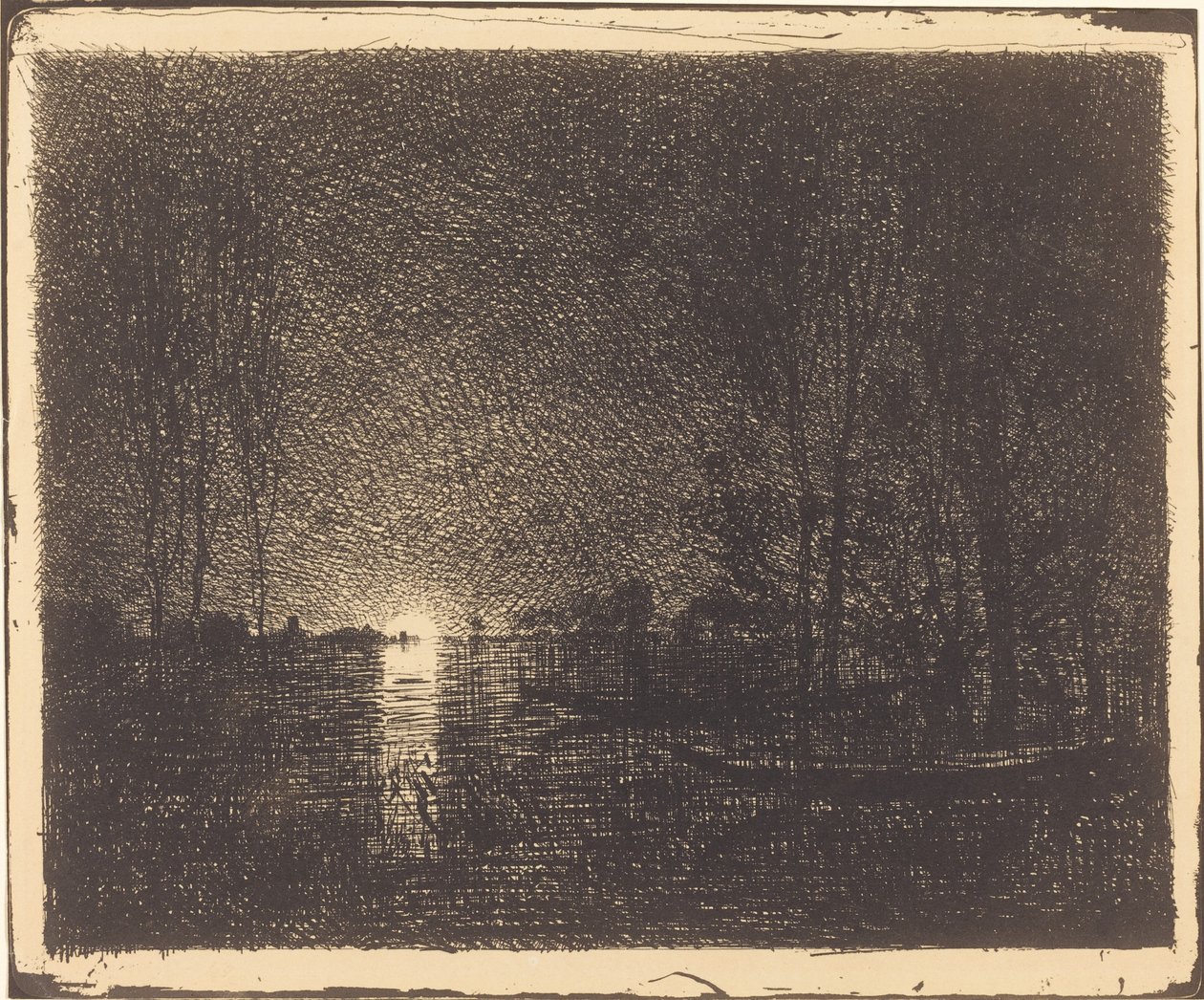 Paisaje a la luz de la luna de Charles Francois Daubigny