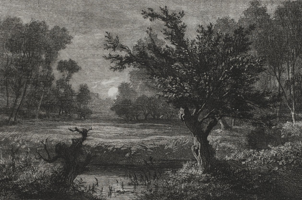 Salida de la luna en el Valle de Andilly de Charles Francois Daubigny