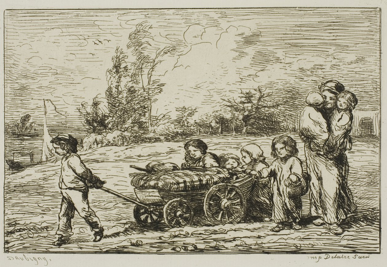 Mudanza con el Carro (Los Muebles del Barco) de Charles Francois Daubigny